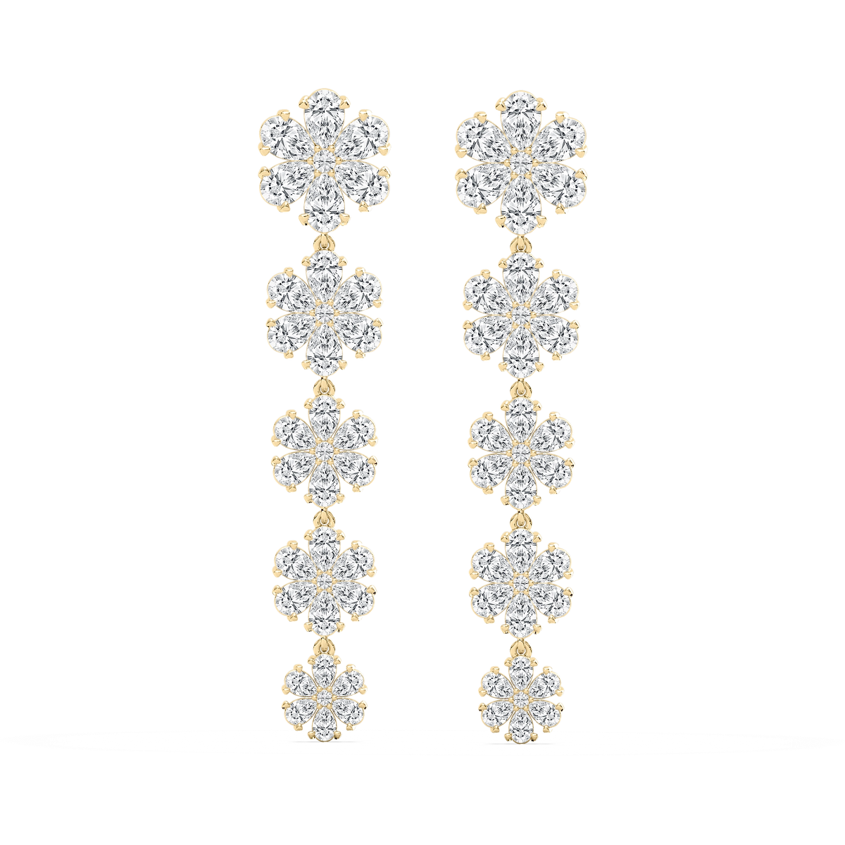 7 ¹⁄₂ ctw Round & Pear Lab Grown Diamond Snowflake Dangle Earrings