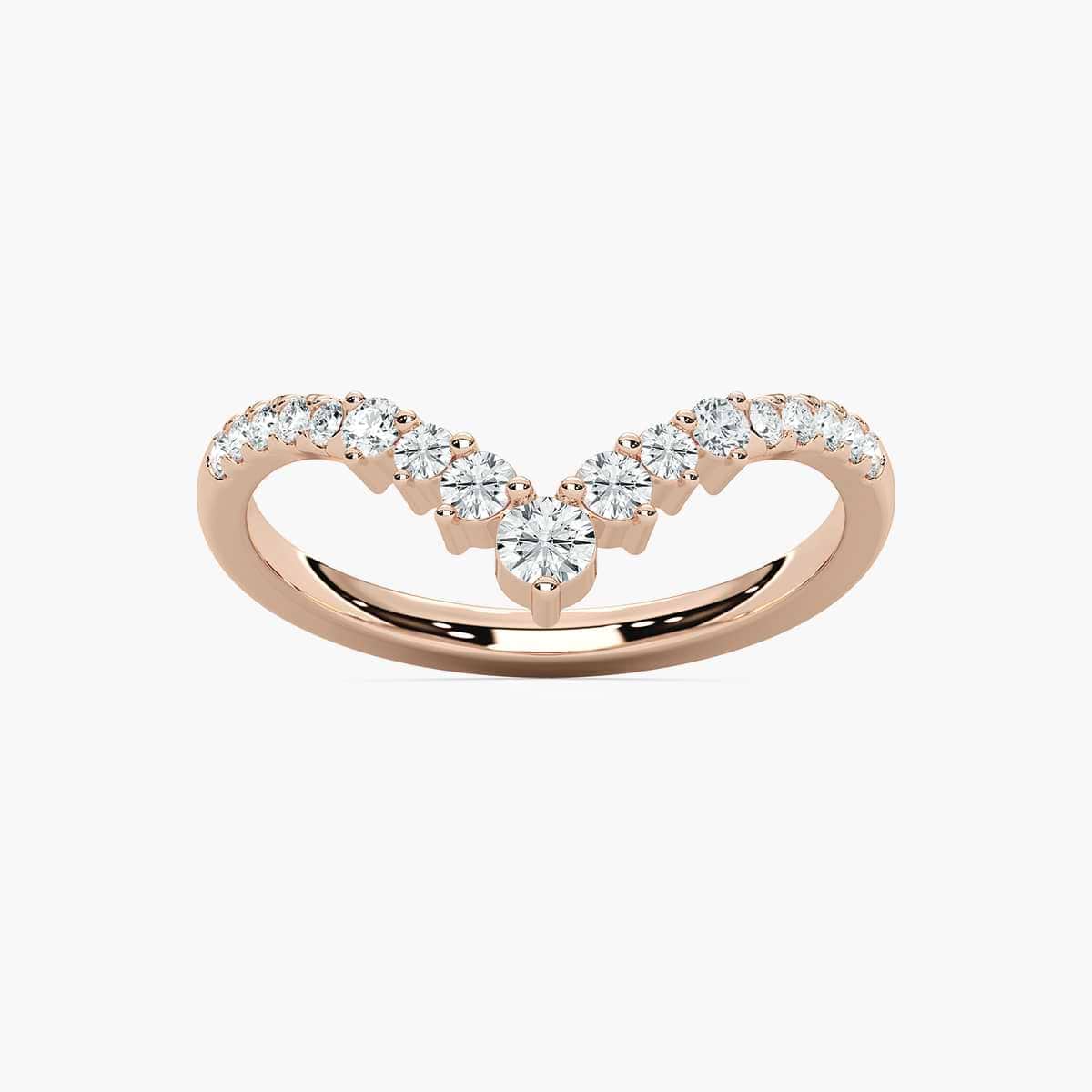 Kimberly 1/3 ctw Round Lab Grown Diamond Graduated Chevron Curved Band