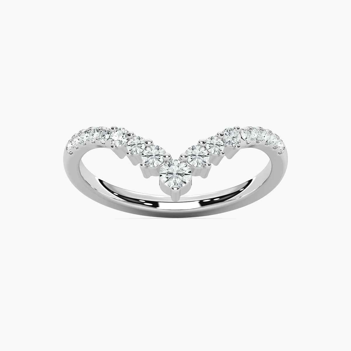 Kimberly 1/3 ctw Round Lab Grown Diamond Graduated Chevron Curved Band