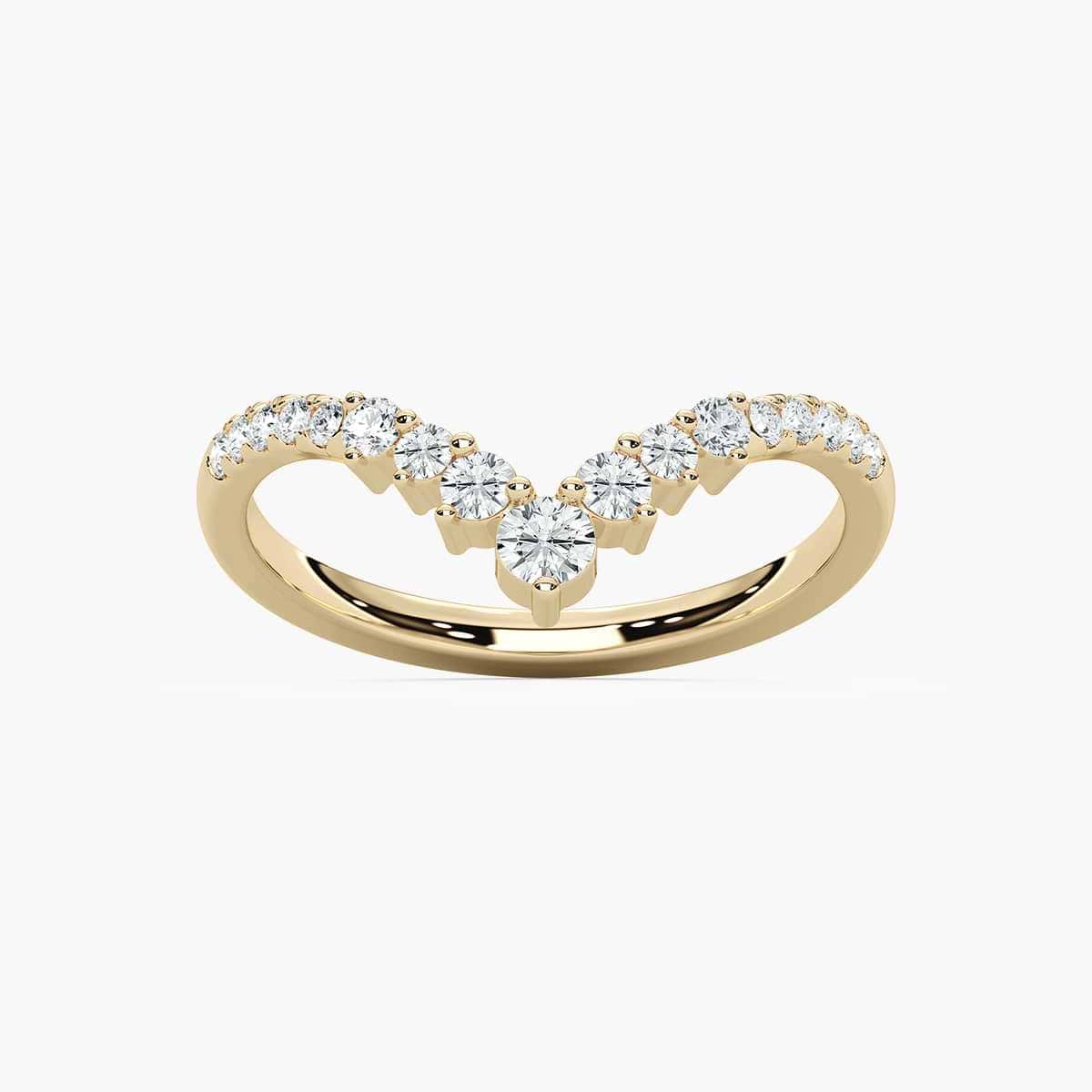 Kimberly 1/3 ctw Round Lab Grown Diamond Graduated Chevron Curved Band