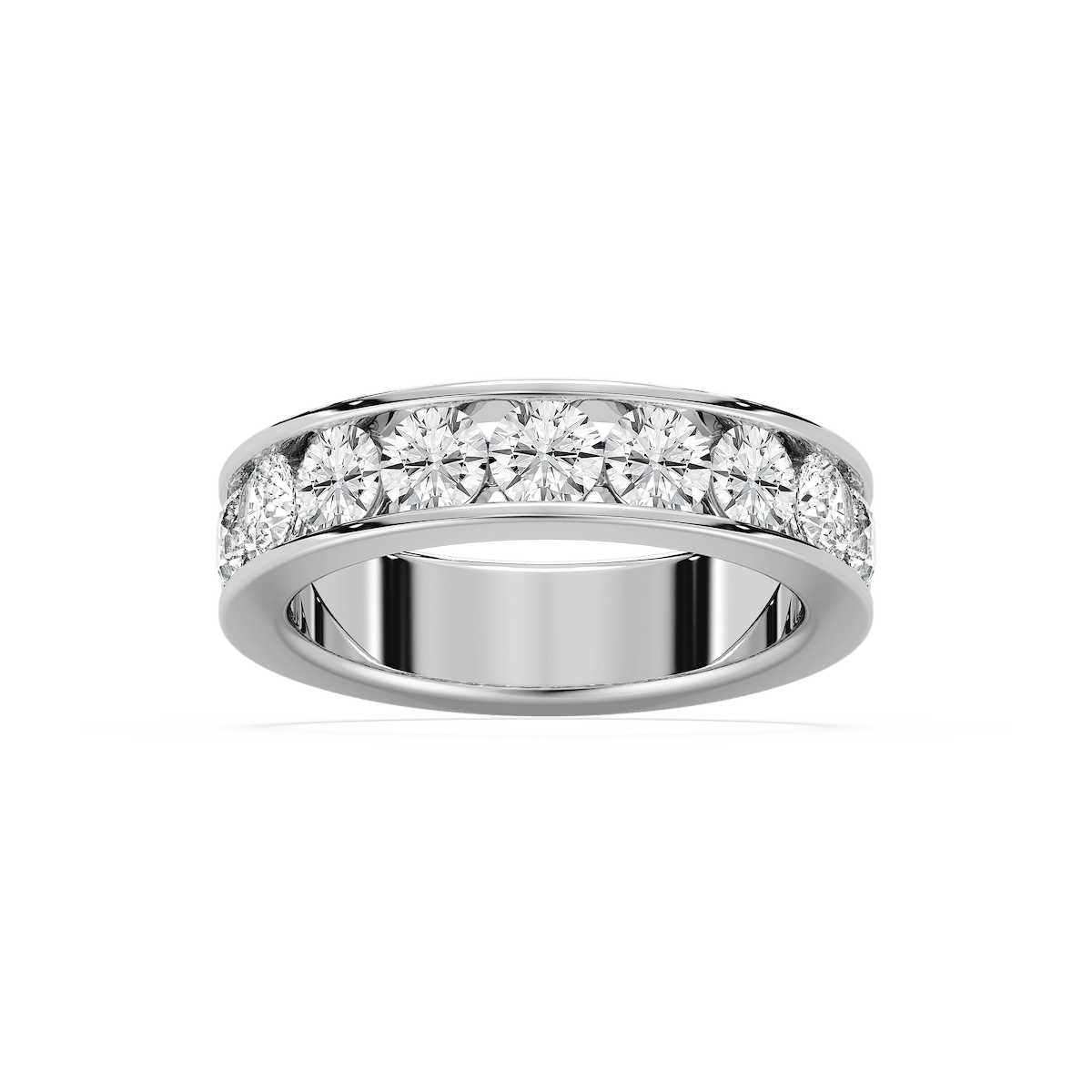 Graeme 2 ¼ ctw Round Lab Grown Diamond Seven Stone Channel Anniversary Band