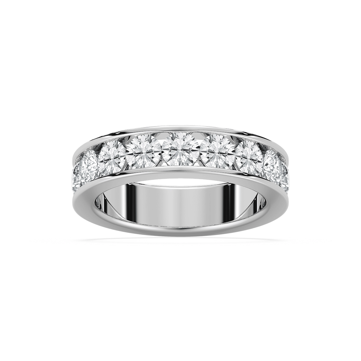 Graeme 2 ¼ ctw Round Lab Grown Diamond Seven Stone Channel Anniversary Band