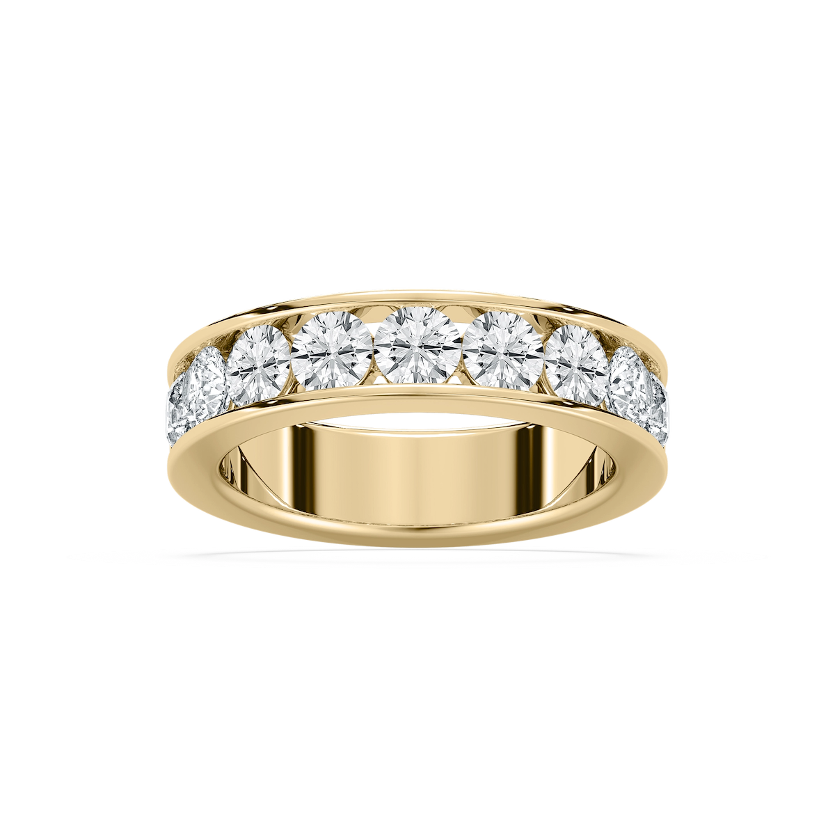 Graeme 2 ¼ ctw Round Lab Grown Diamond Seven Stone Channel Anniversary Band