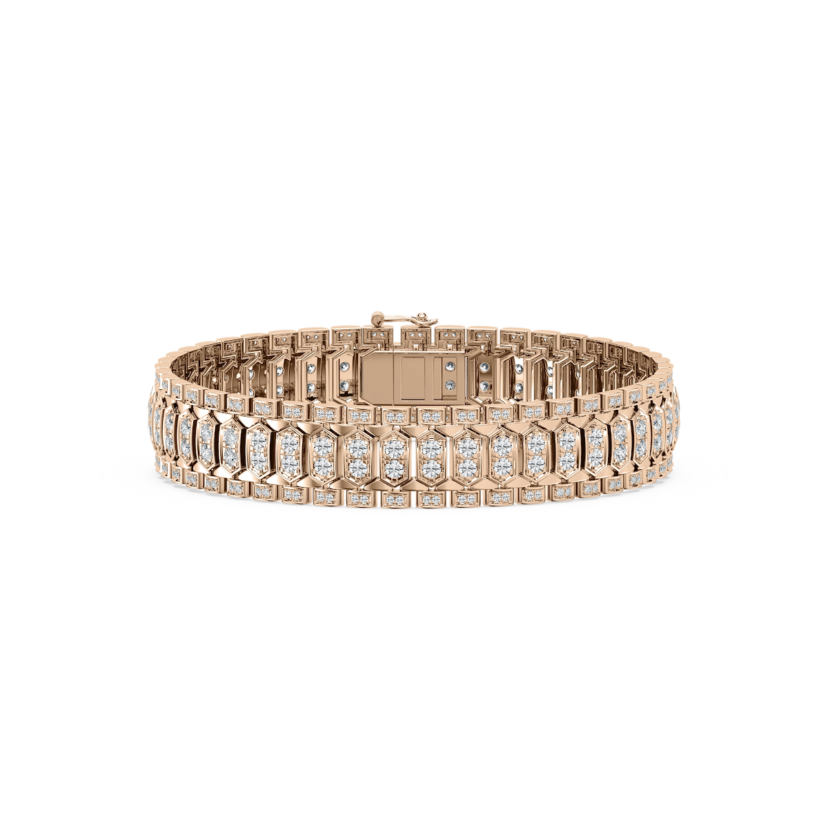 7 ctw Round Lab Grown Diamond Grand Pave Cluster Bracelet  - 8 Inches