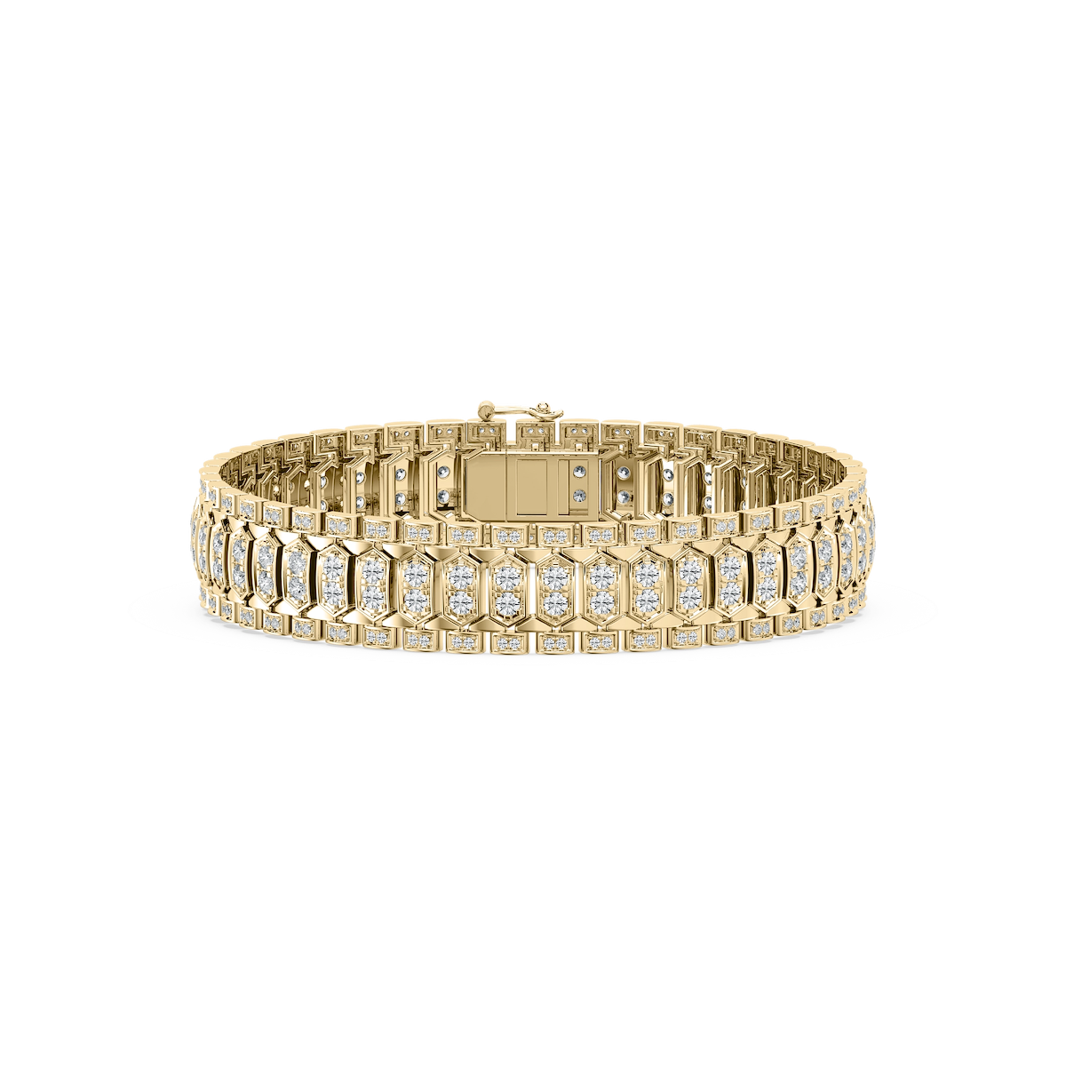 7 ctw Round Lab Grown Diamond Grand Pave Cluster Bracelet  - 8 Inches