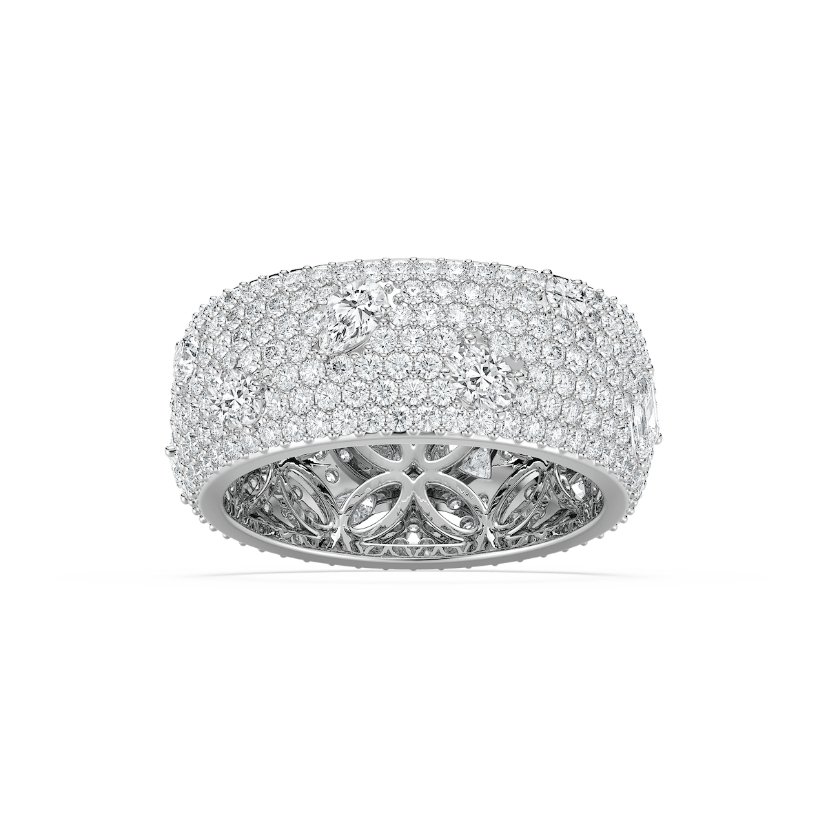 Samantha 3 ⅓ ctw Mixed Shape Lab Grown Diamond Grand Pave Dome Eternity Band