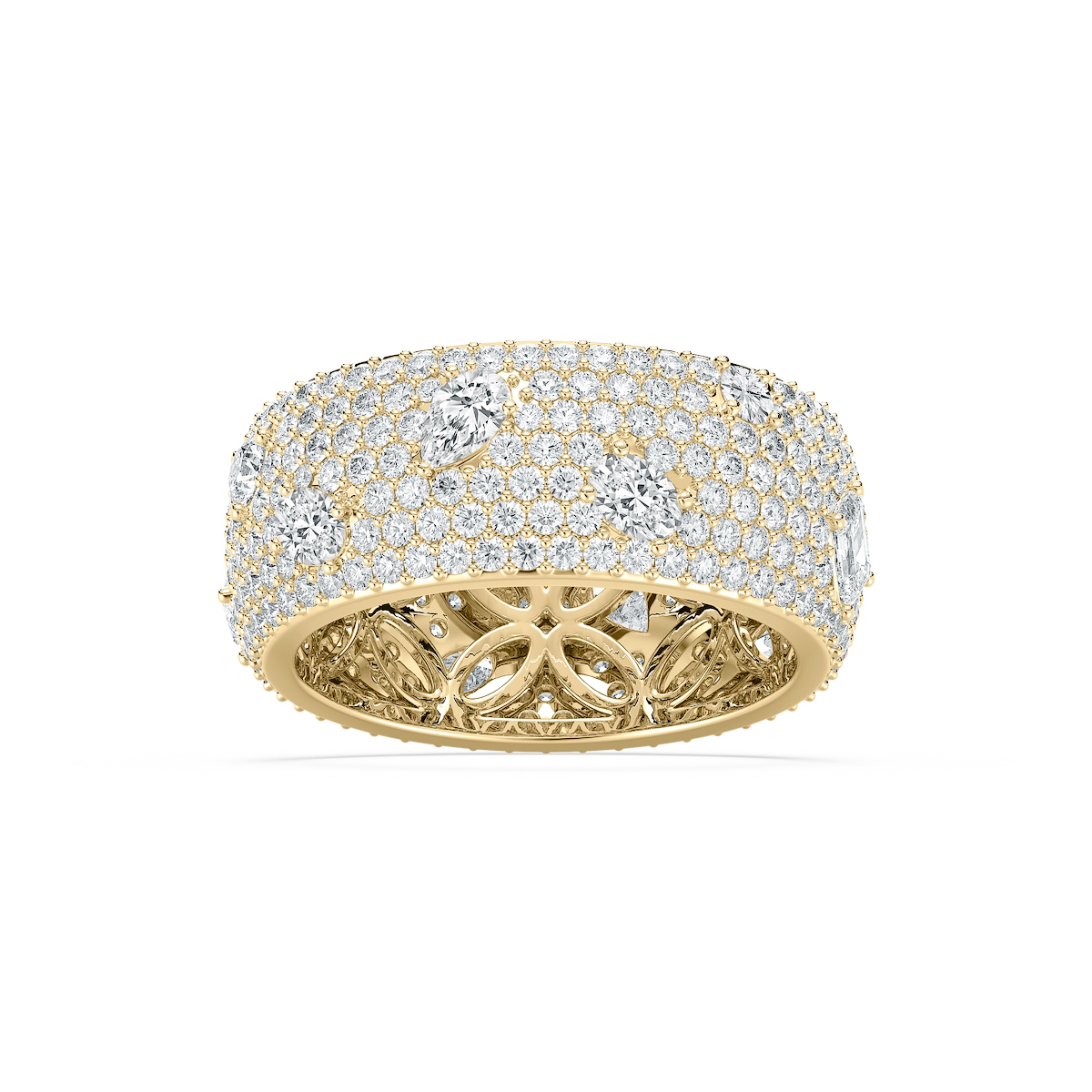 Samantha 3 ⅓ ctw Mixed Shape Lab Grown Diamond Grand Pave Dome Eternity Band