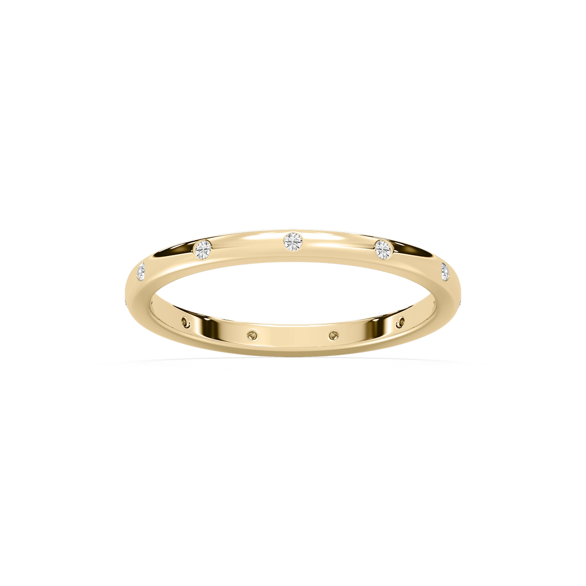 Zaniyah 1/8 ctw Round Lab Grown Diamond Burnished Station Eternity Band