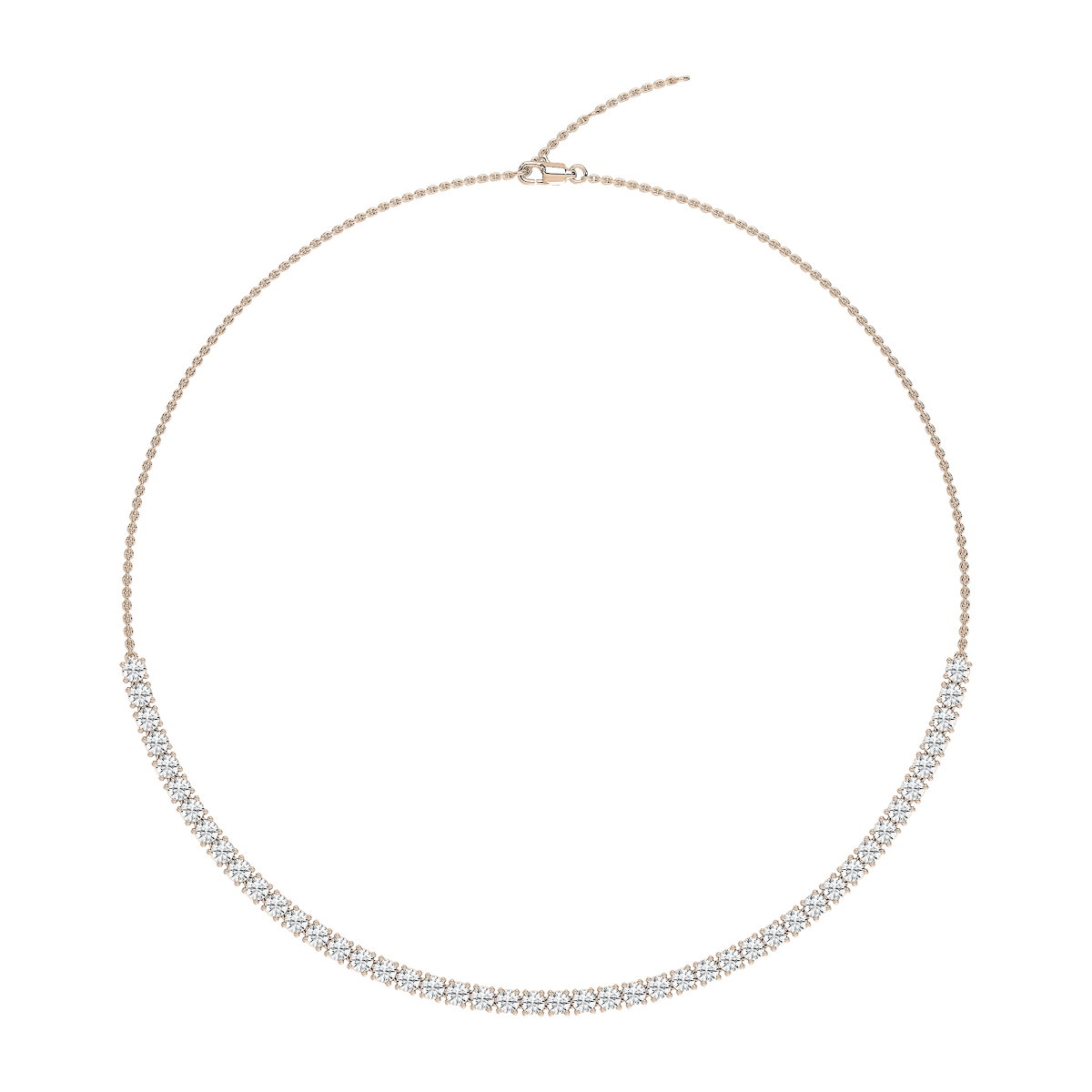 5 ctw Round Lab Grown Diamond Half Tennis Necklace - 18 Inches