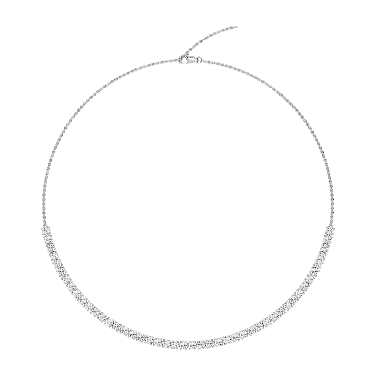 5 ctw Round Lab Grown Diamond Half Tennis Necklace - 18 Inches