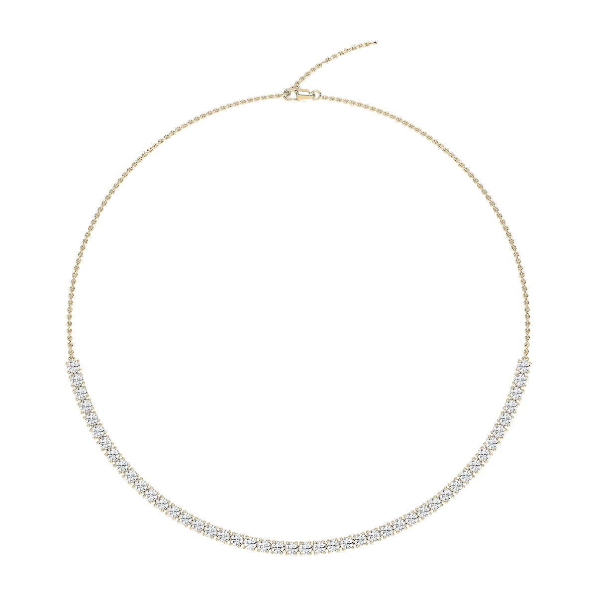 5 ctw Round Lab Grown Diamond Half Tennis Necklace - 18 Inches