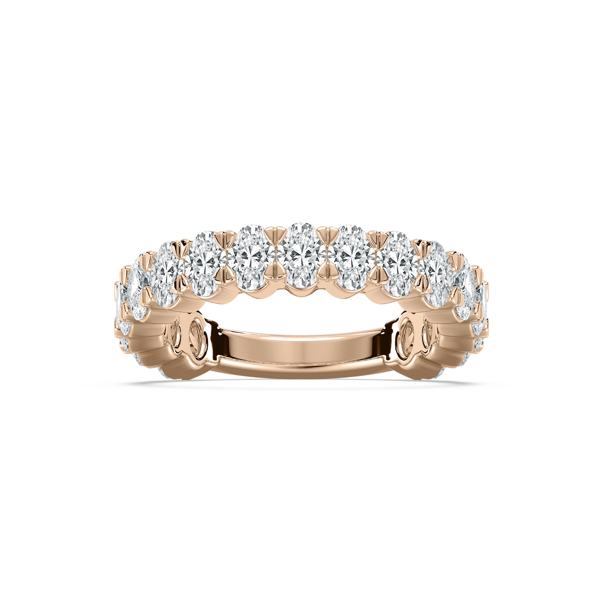 Lennon 3 ctw Oval Lab Grown Diamond Three Quarter Prong Eternity Band