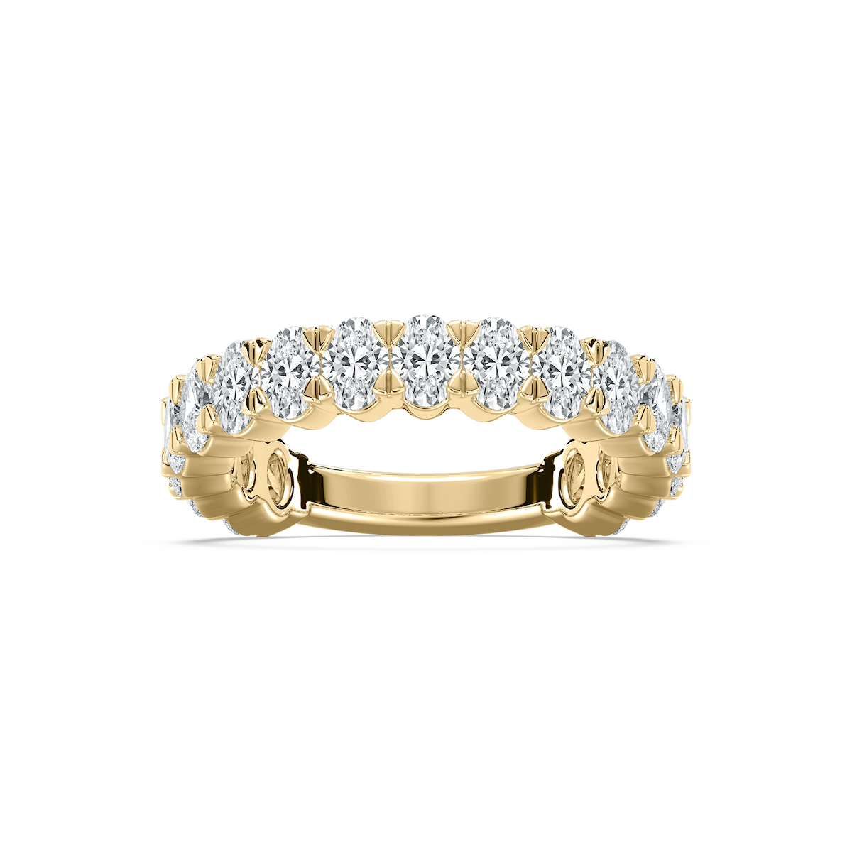 Lennon 3 ctw Oval Lab Grown Diamond Three Quarter Prong Eternity Band