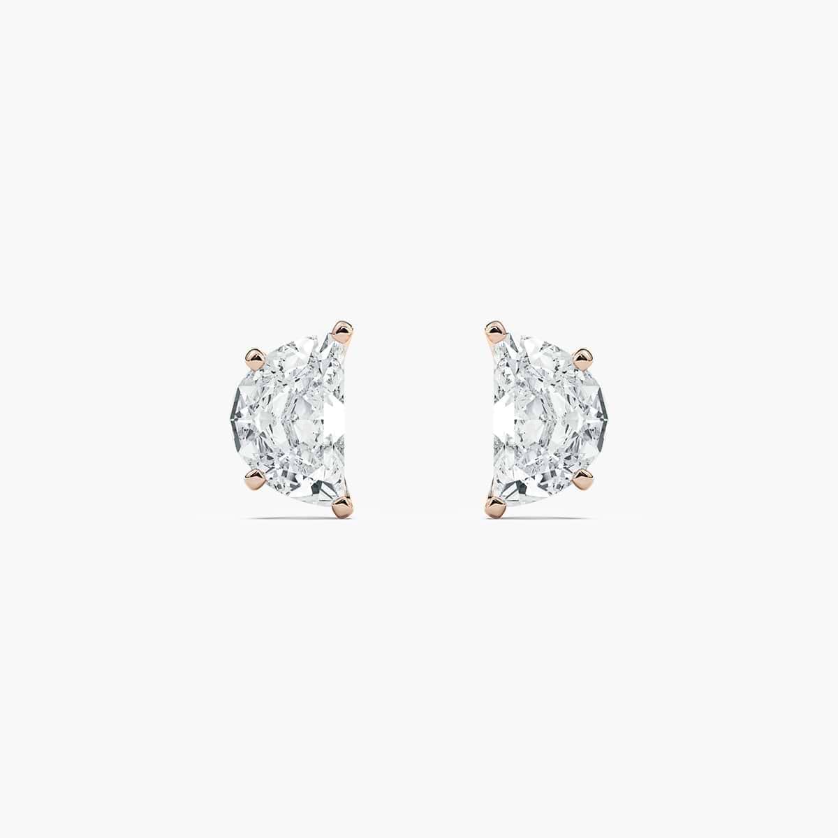 4 ctw Half Moon Lab Grown Diamond Stud Earrings