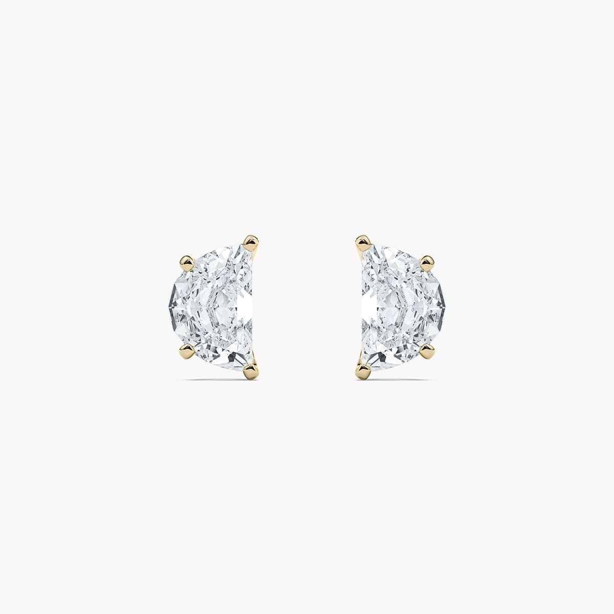 4 ctw Half Moon Lab Grown Diamond Stud Earrings