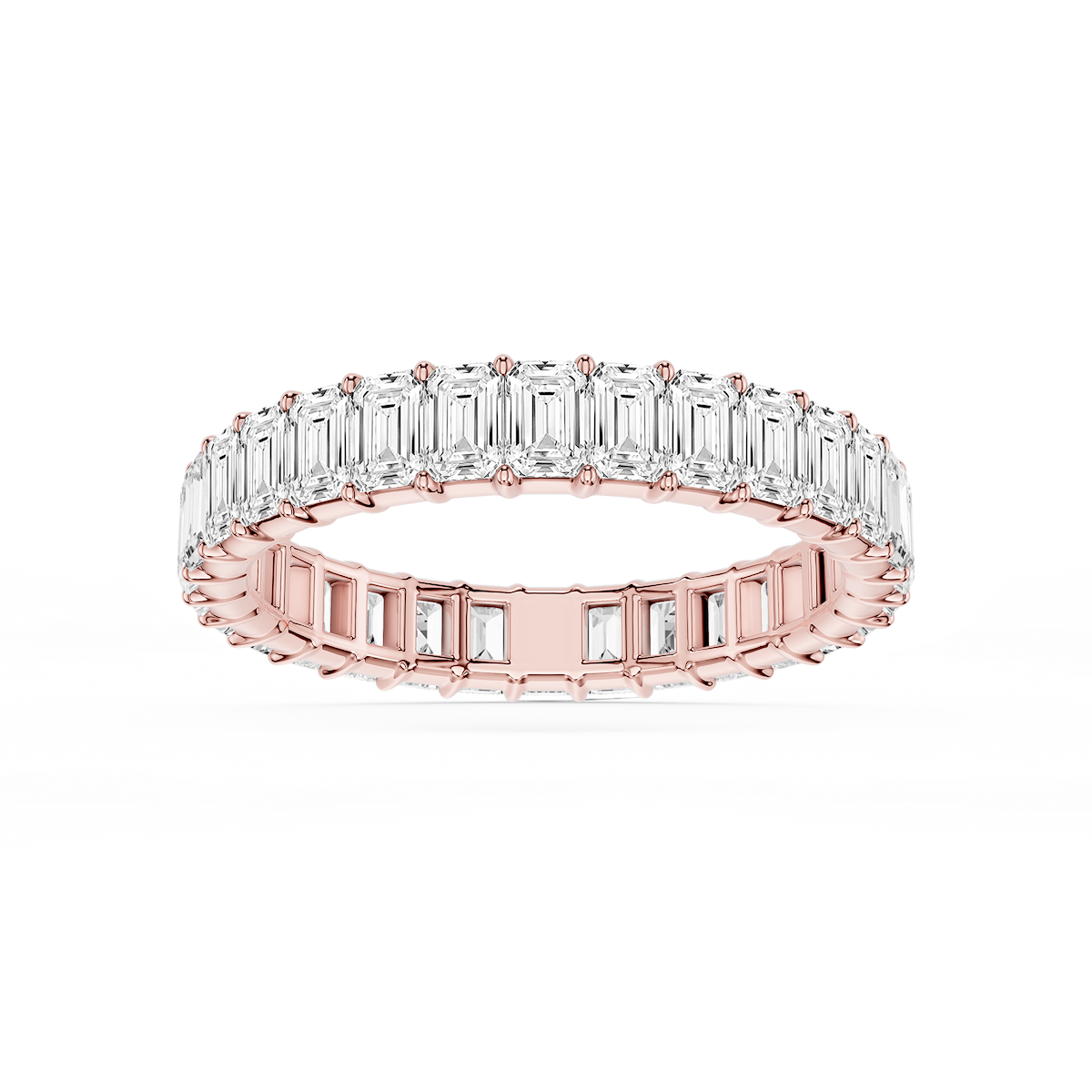 Harlow Emerald Lab Grown Diamond Shared Prong Eternity Band