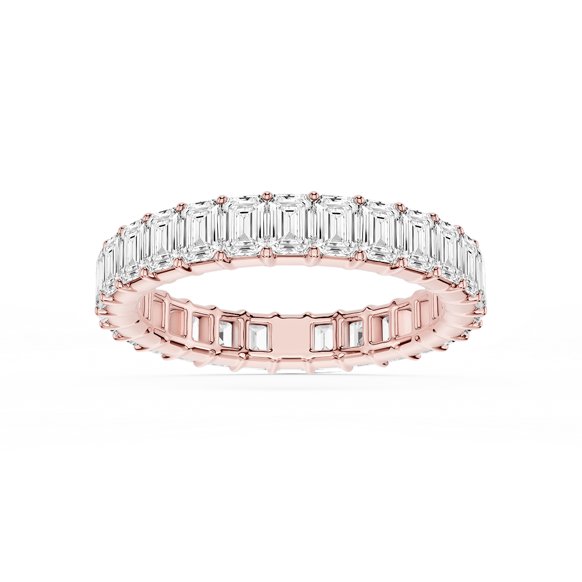 Harlow Emerald Lab Grown Diamond Shared Prong Eternity Band