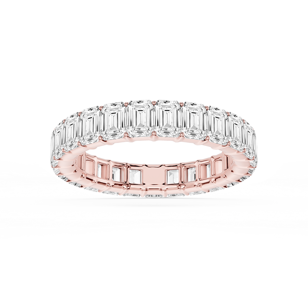 Harlow Emerald Lab Grown Diamond Shared Prong Eternity Band
