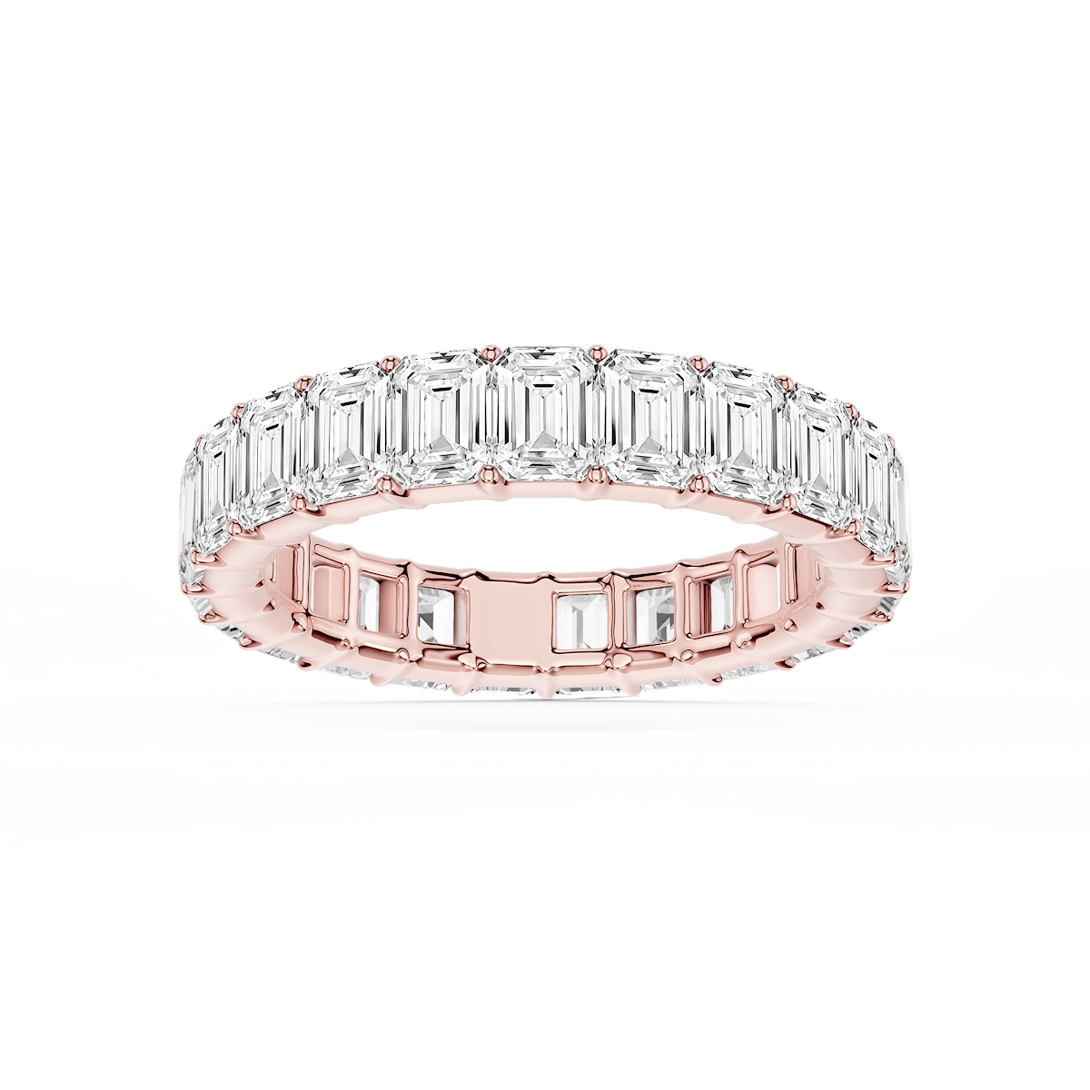 Harlow Emerald Lab Grown Diamond Shared Prong Eternity Band