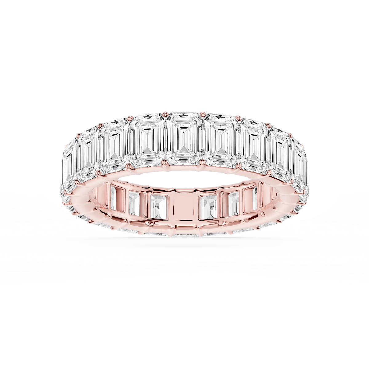 Harlow Emerald Lab Grown Diamond Shared Prong Eternity Band