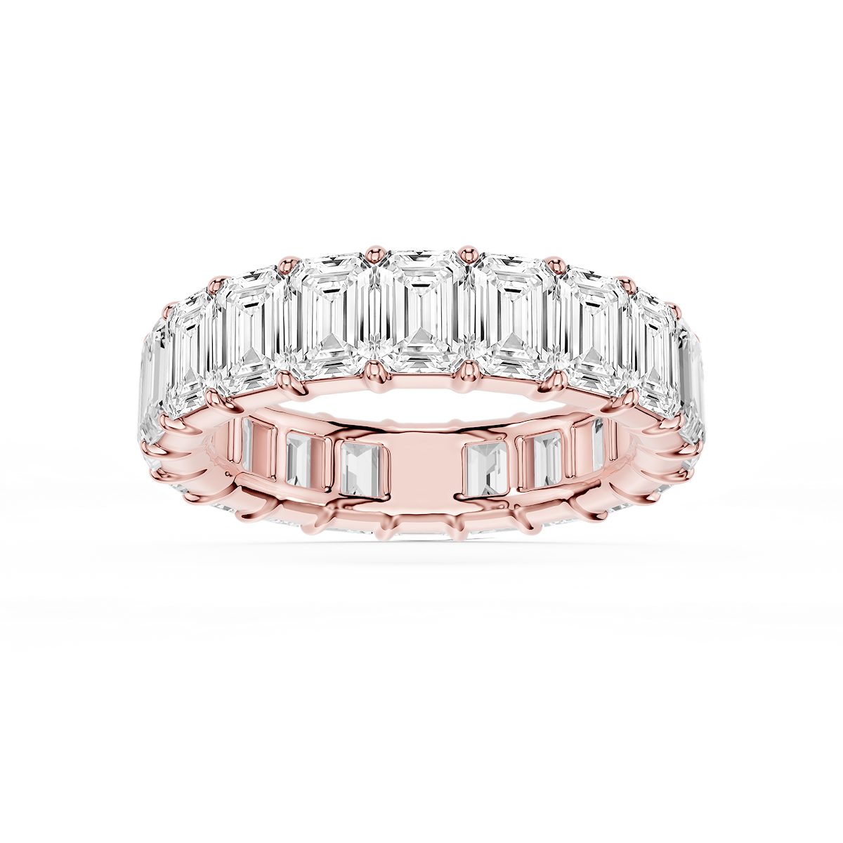 Harlow Emerald Lab Grown Diamond Shared Prong Eternity Band