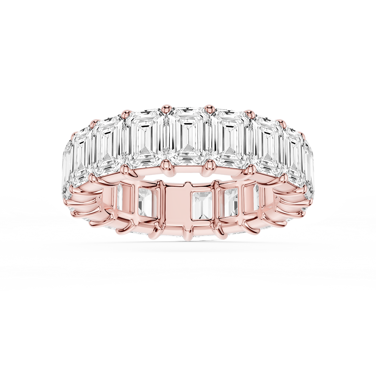 Harlow Emerald Lab Grown Diamond Shared Prong Eternity Band