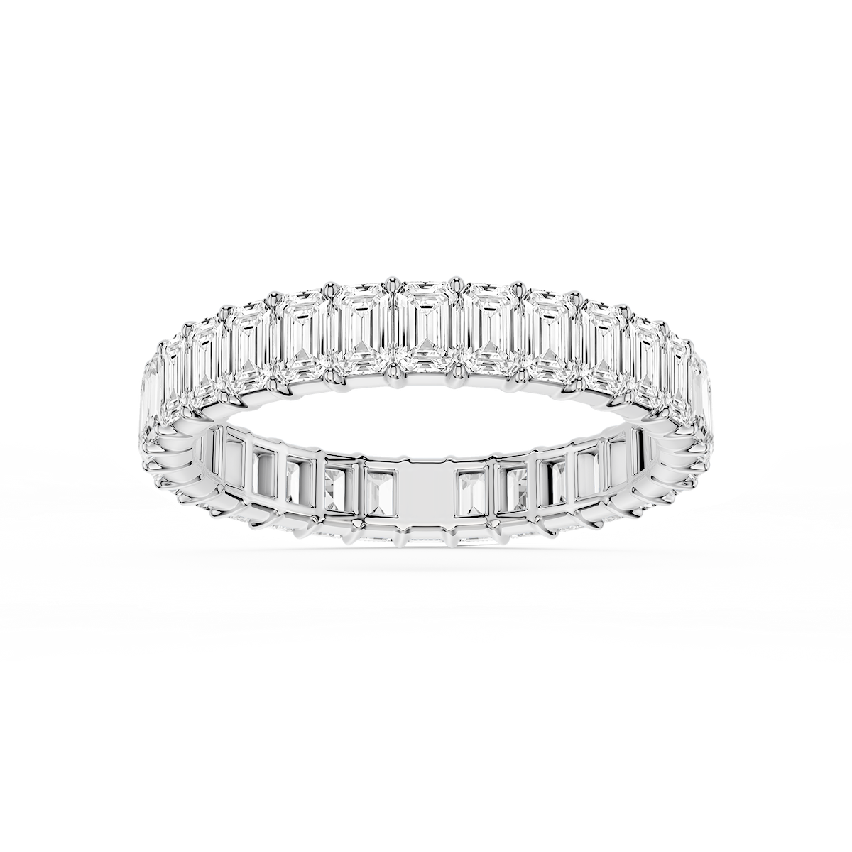 Harlow Emerald Lab Grown Diamond Shared Prong Eternity Band