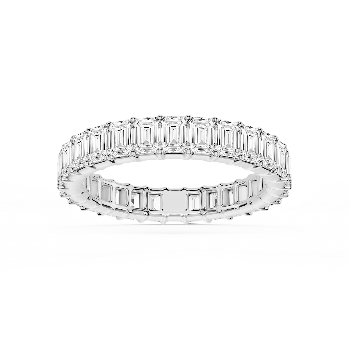 Harlow Emerald Lab Grown Diamond Shared Prong Eternity Band