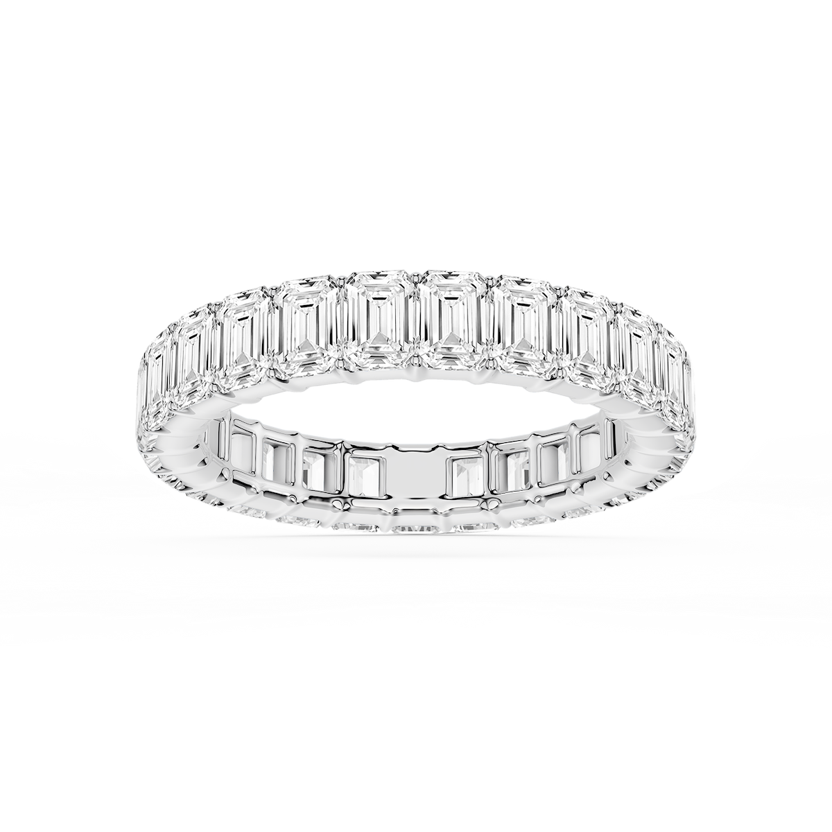Harlow Emerald Lab Grown Diamond Shared Prong Eternity Band