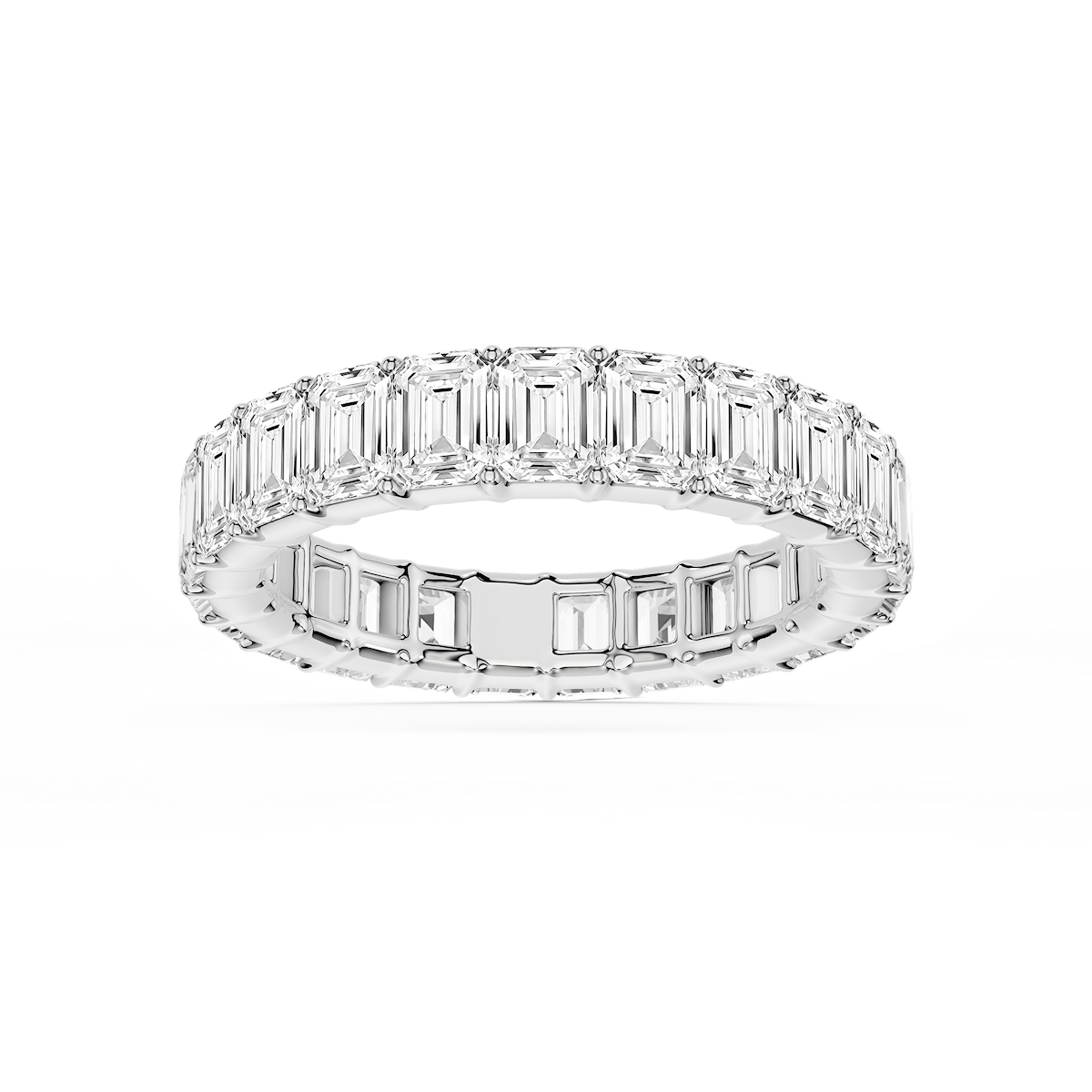 Harlow Emerald Lab Grown Diamond Shared Prong Eternity Band