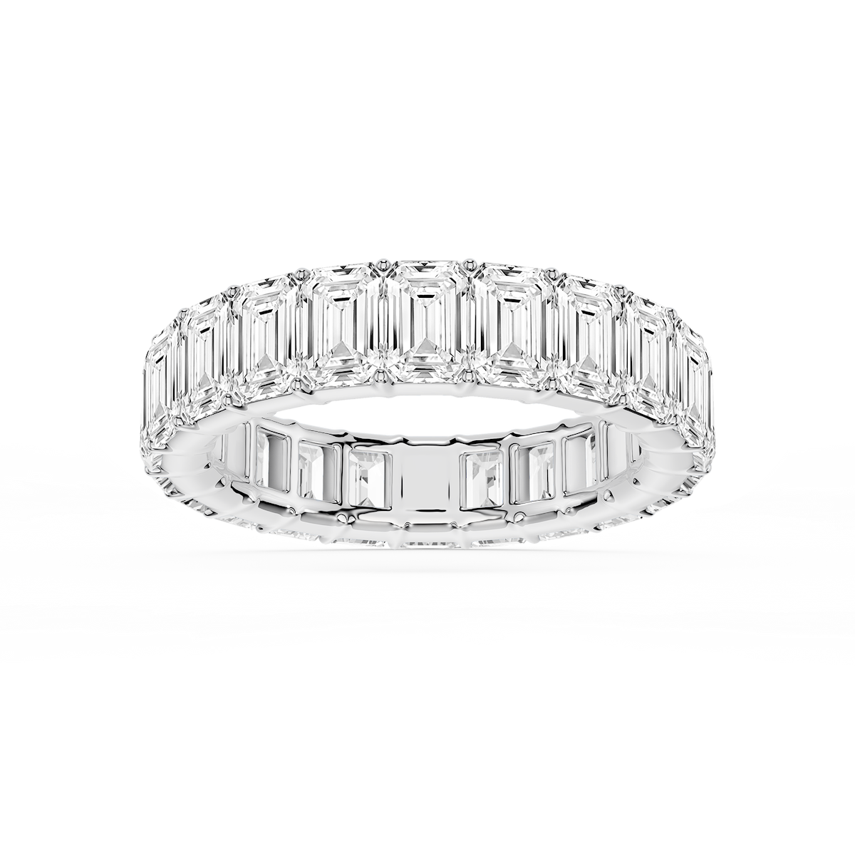 Harlow Emerald Lab Grown Diamond Shared Prong Eternity Band
