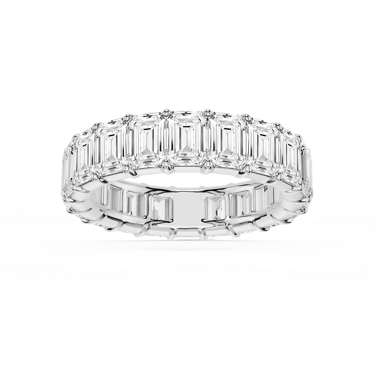 Harlow Emerald Lab Grown Diamond Shared Prong Eternity Band