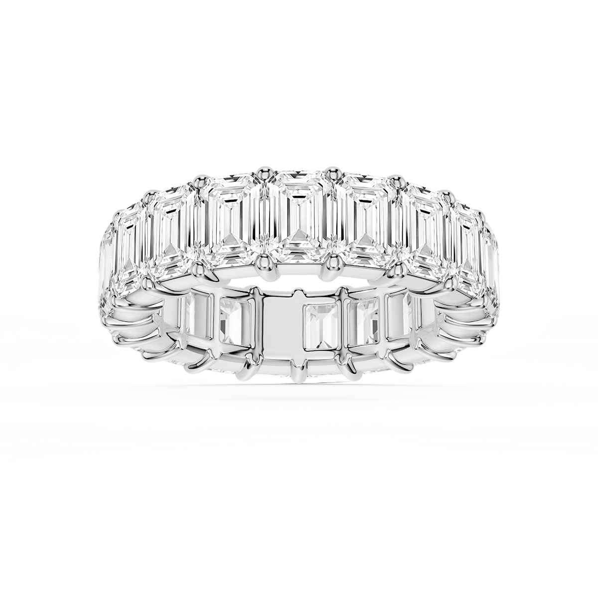 Harlow Emerald Lab Grown Diamond Shared Prong Eternity Band