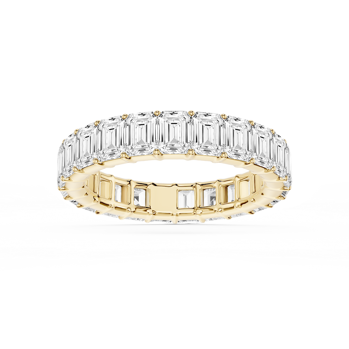 Harlow Emerald Lab Grown Diamond Shared Prong Eternity Band
