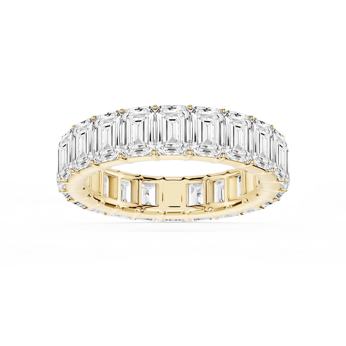 Harlow Emerald Lab Grown Diamond Shared Prong Eternity Band