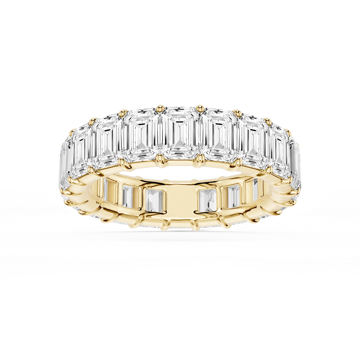 Harlow Emerald Lab Grown Diamond Shared Prong Eternity Band