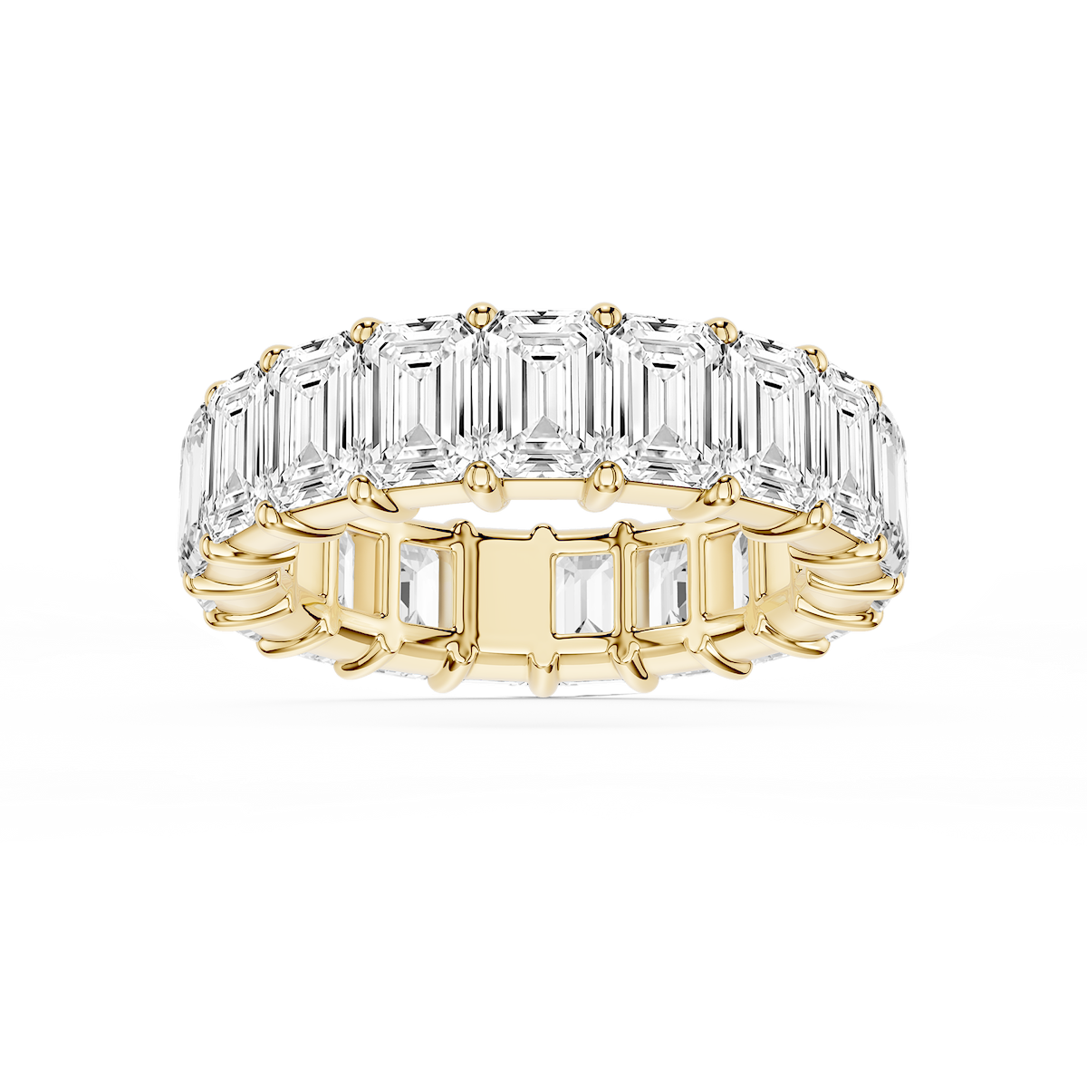 Harlow Emerald Lab Grown Diamond Shared Prong Eternity Band