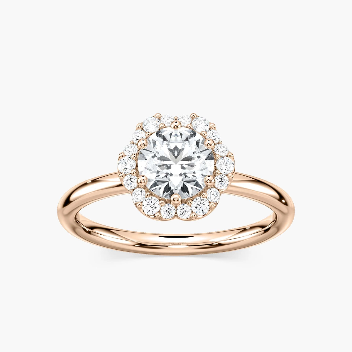 Gabriella Round Lab Grown Diamond Blooming Halo Engagement Ring