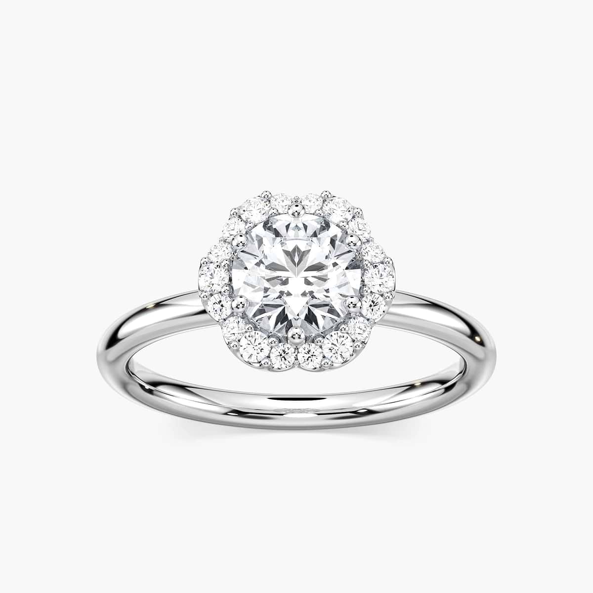 Gabriella Round Lab Grown Diamond Blooming Halo Engagement Ring