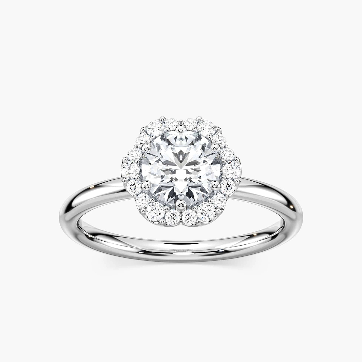 Gabriella Round Lab Grown Diamond Blooming Halo Engagement Ring