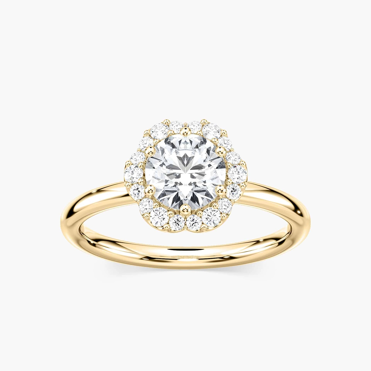 Gabriella Round Lab Grown Diamond Blooming Halo Engagement Ring