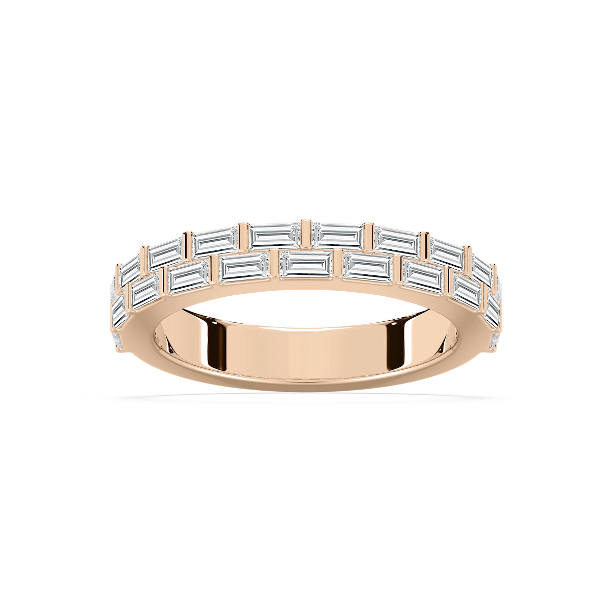 Haven 7/8 ctw Baguette Lab Grown Diamond Double Row Wedding Band