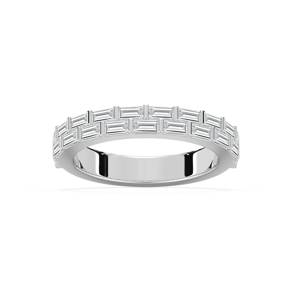 Haven 7/8 ctw Baguette Lab Grown Diamond Double Row Wedding Band