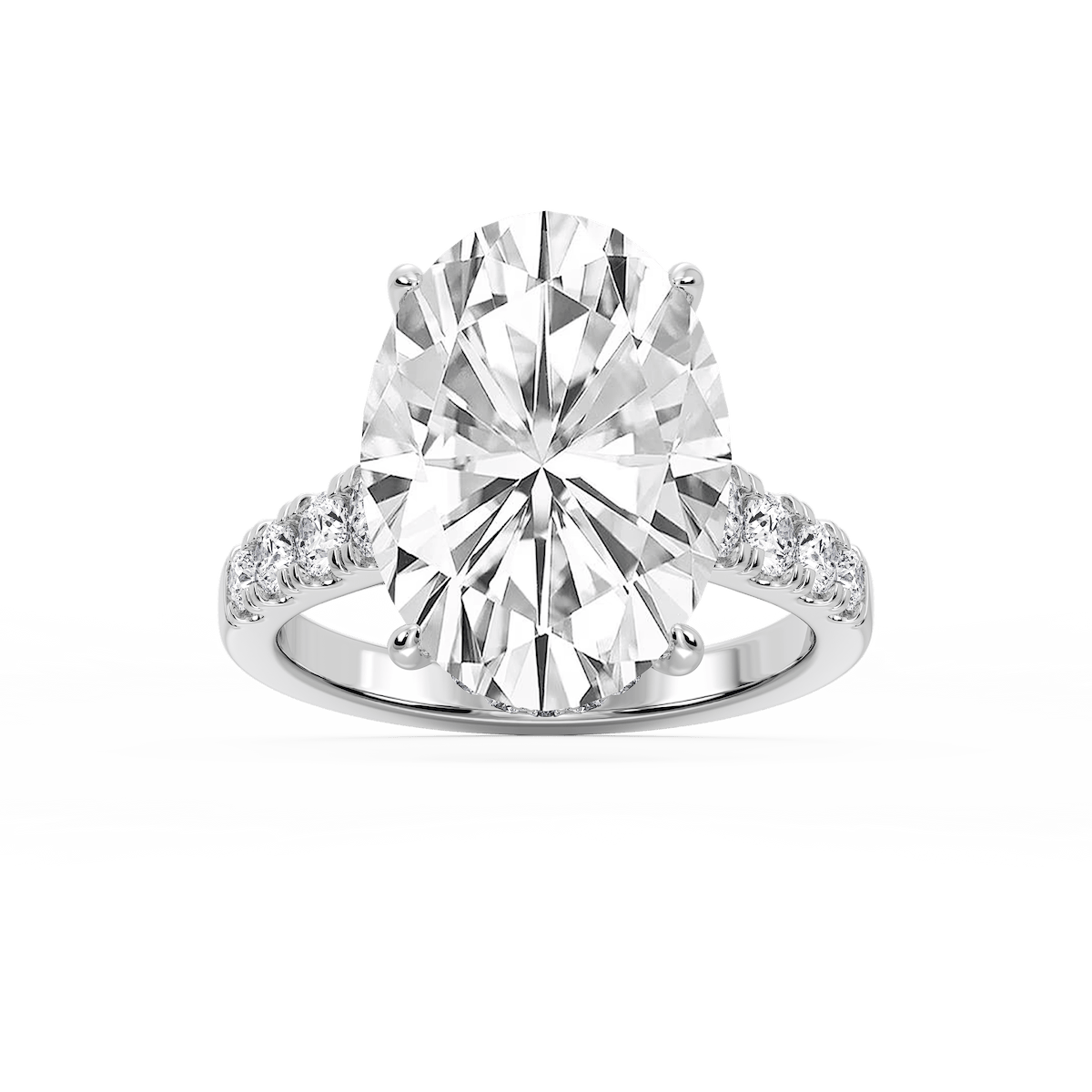 Hayley 10 ⁷⁄₈ ctw Oval Lab Grown Diamond Pave Hidden Halo Engagement Ring - Signature Collection