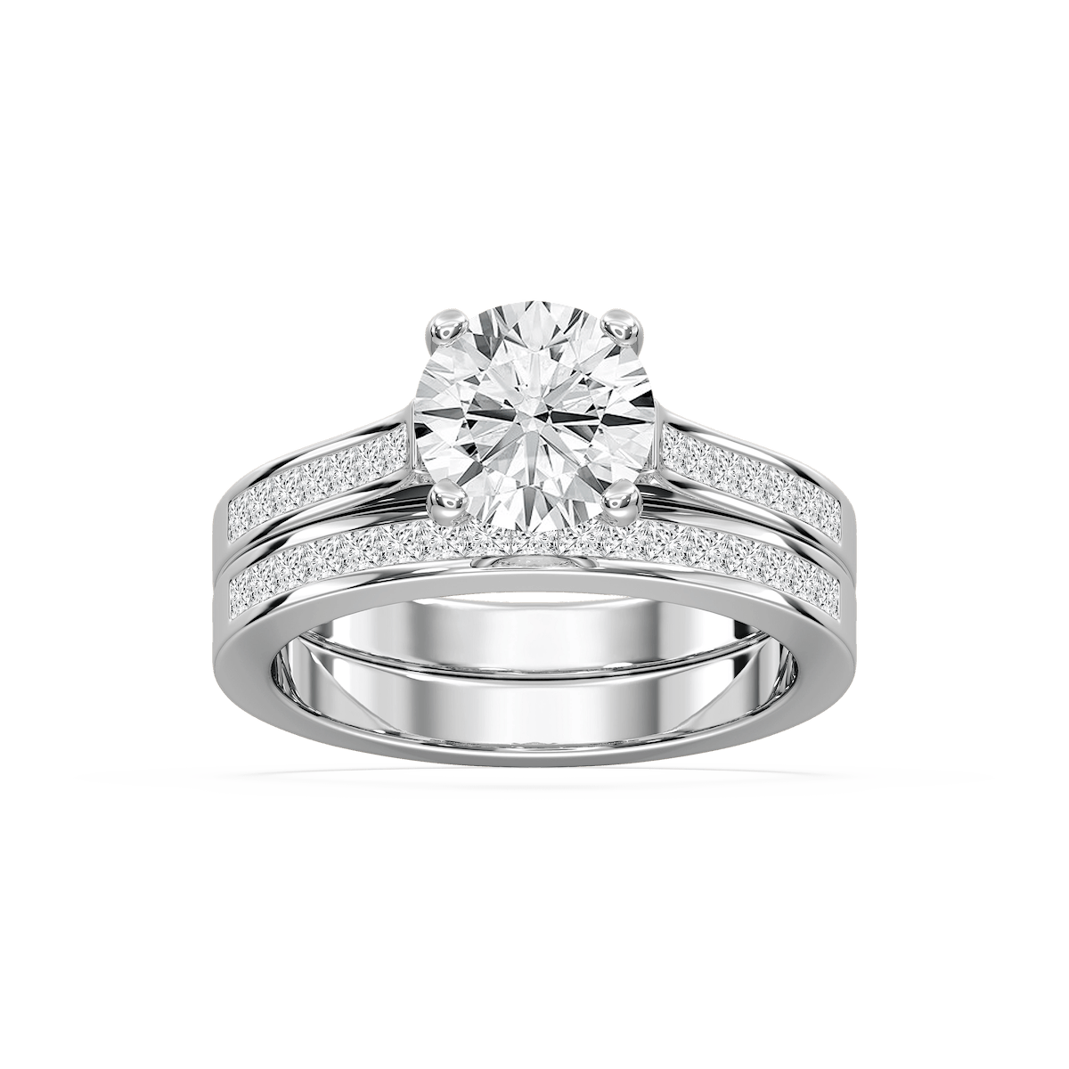 Hazel Lab Grown Diamond Cathedral Channel Wedding Set