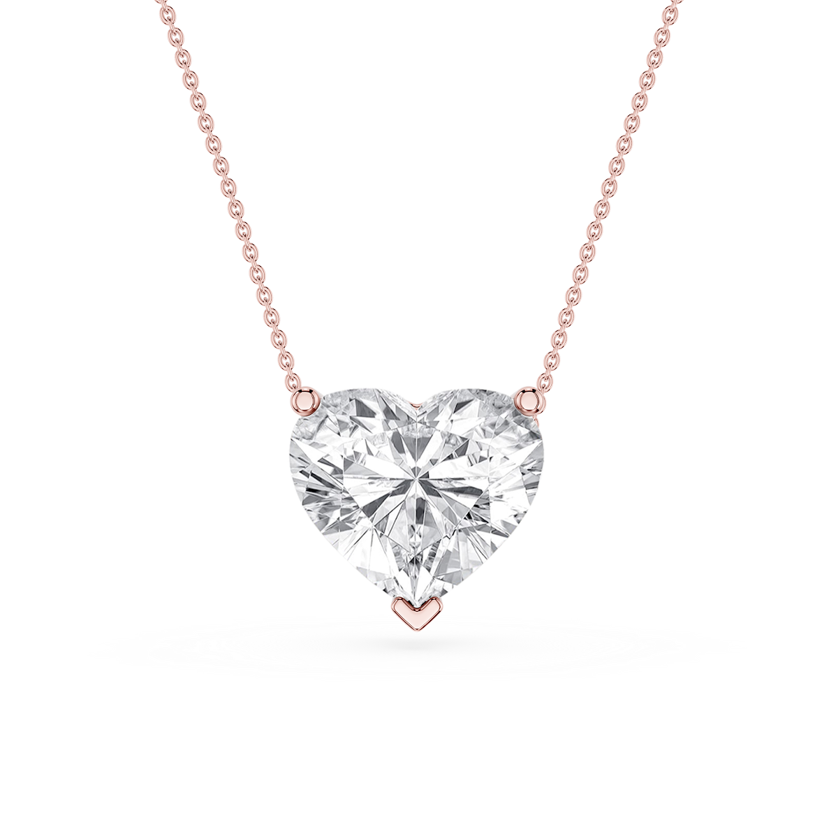 Heart Lab Grown Diamond 3 Prong Solitaire Slider Pendant - 16 to 18 Inches
