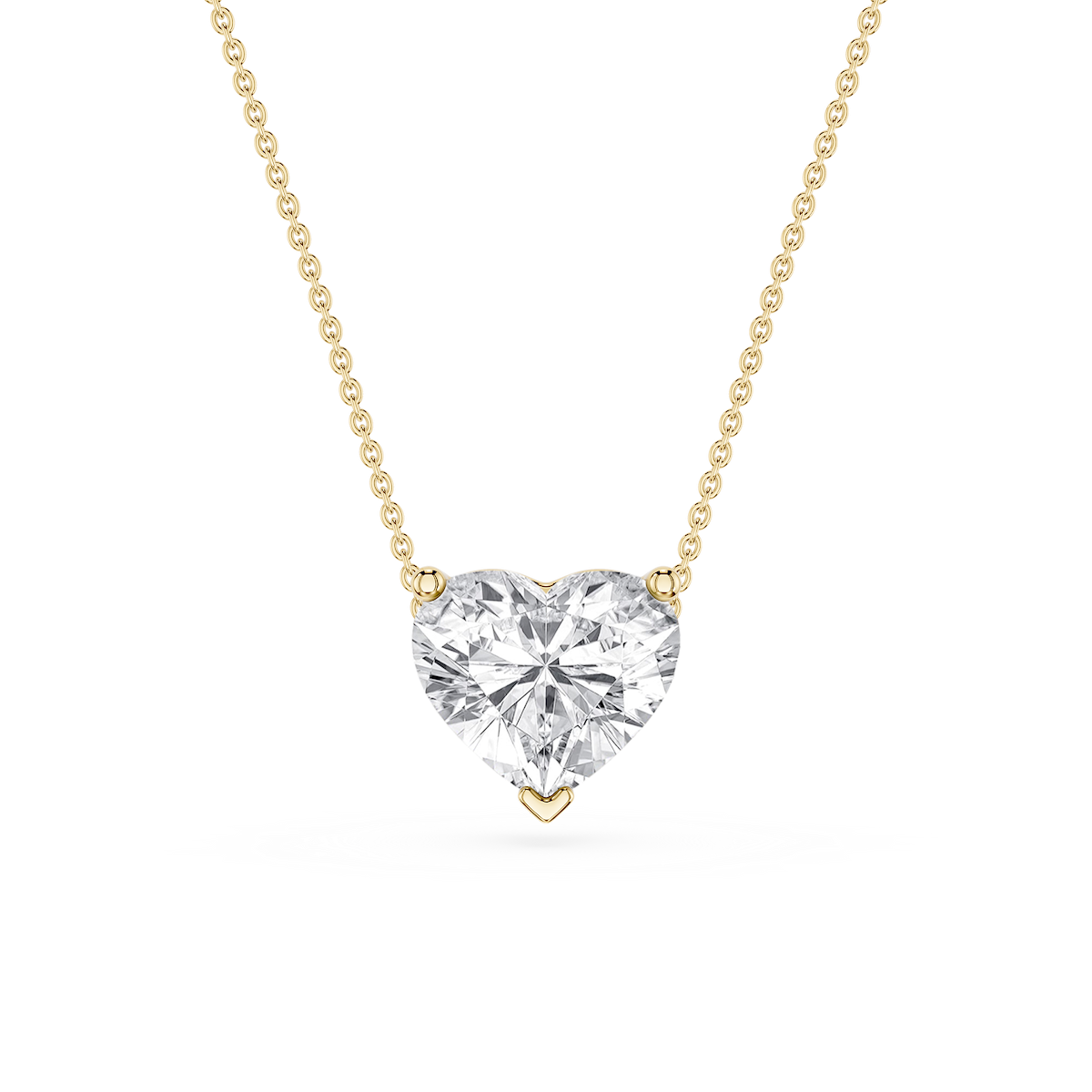 Heart Lab Grown Diamond 3 Prong Solitaire Slider Pendant - 16 to 18 Inches