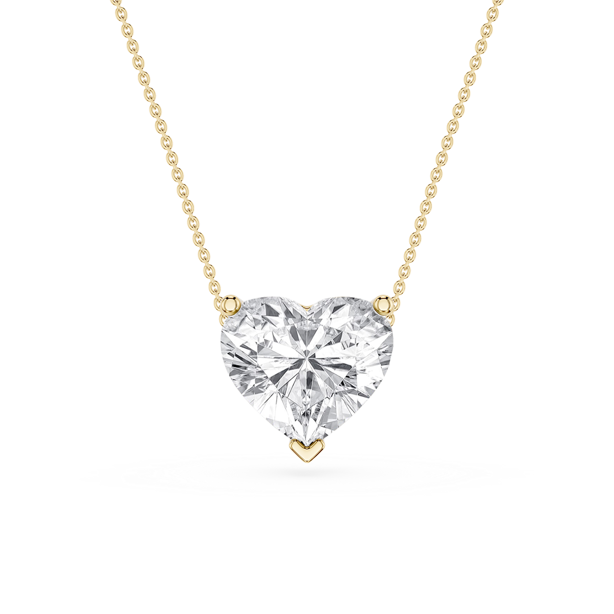 Heart Lab Grown Diamond 3 Prong Solitaire Slider Pendant - 16 to 18 Inches