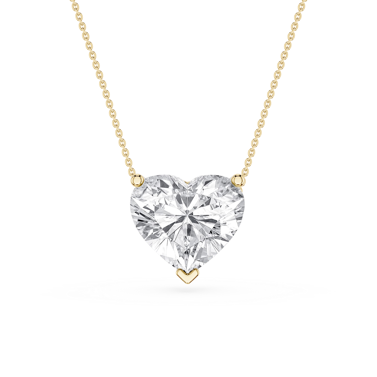 Heart Lab Grown Diamond 3 Prong Solitaire Slider Pendant - 16 to 18 Inches