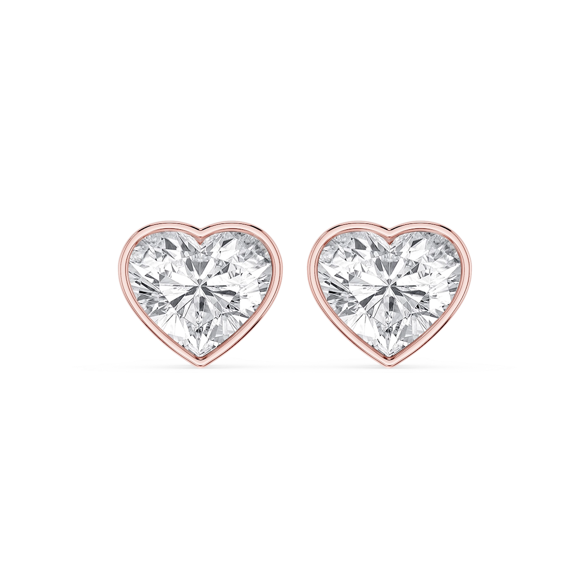 Heart Lab Grown Diamond Bezel Set Certified Stud Earrings